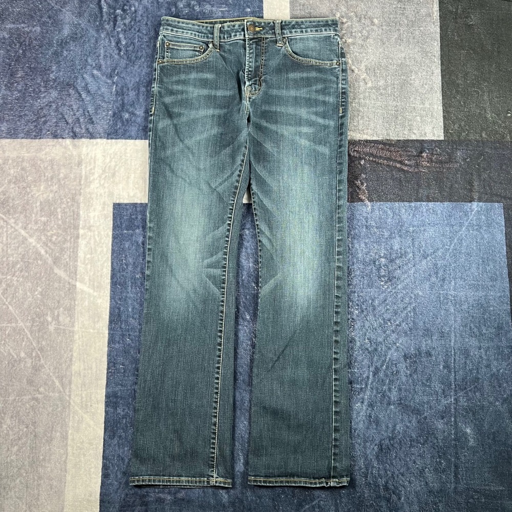 American Eagle Active Flex Boot Cut Jeans Mens 31x32 Blue Denim Whiskering